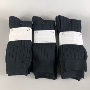 West Loop Women's Black Crew Socks Size 6-12